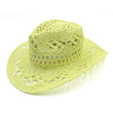 Lifup straw cowboy hat front view with shapeable brim for stylish sunny days