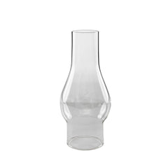 Light of Mine chimney, clear smooth-top borosilicate, enhances flame visibility and durability.