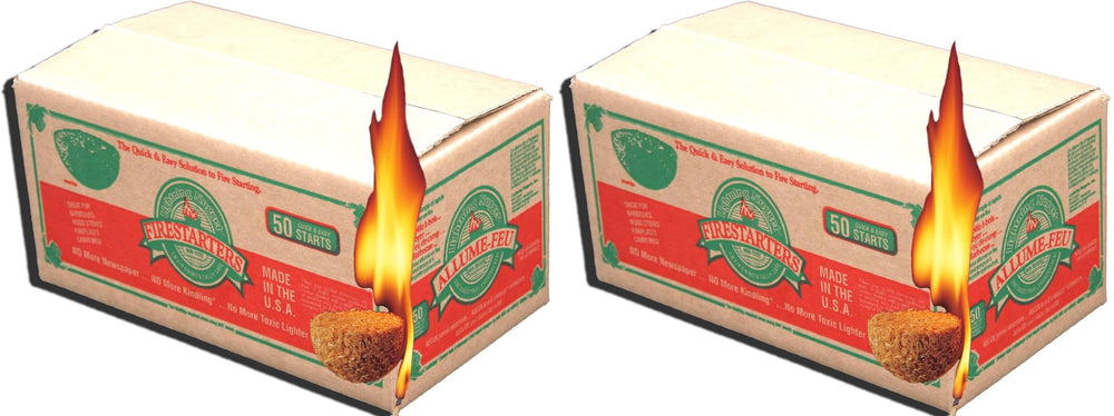 Lightning Nuggets N50VBOX front pack-two highlights quick ignition for campfires and grills.