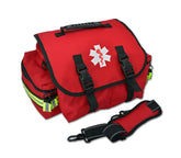 Lightning X Products small EMT jump bag red exterior view highlights rugged construction for field readiness