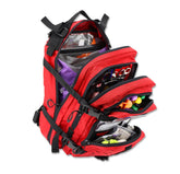 Lightning X Stocked EMS backpack open layout showing organized compartments for quick access.