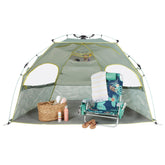 Lightspeed Outdoors ECO QuickShelter beach tent front view highlights shade and quick setup