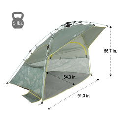 Lightspeed Outdoors ECO QuickShelter beach tent privacy-shade with zippered windows for flexible use