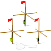 Liliful 3-pack ice fishing tip ups front view for quick hole monitoring.