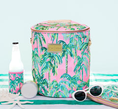 Lilly Pulitzer Suite Views cooler zipper close shows secure double-zip opening.