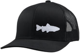 LINDO Trucker Hat Trout Fishing 2.0 Black, front view, comfortable all-day wear.