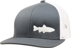 LINDO Trucker Hat Trout Fishing 2.0 in gray-white, simple style for outdoor wear