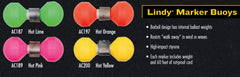 Lindy marker buoys set with three high-visibility markers for quick spot marking.