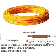 Weight-forward floating fly line for 3/5/8/9WT