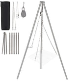 Lineslife Campfire Tripod assembly shows quick, tool-free setup for outdoor cooking