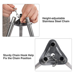Lineslife campfire tripod-telescopic-buckles secure leg setup quickly