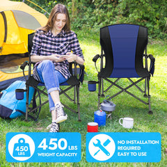 LING RONG oversized chair with cup holders keeps beverages within reach