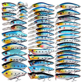 LINGYUE 50pcs blue lures minnow view for bass attraction and longer casts