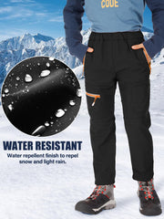 linlon kids snow pants adjustable waist fit growing kids securely