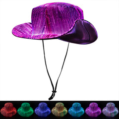 Liovode LED bucket hat with 7-color LEDs for party visibility.