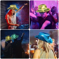 LIOVODE LED bucket hat purple color enhances party style and presence