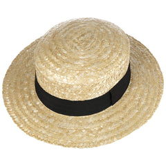 Lipodo boater hat with wheat straw texture for breathable wear