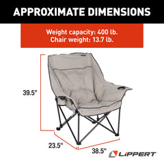 Lippert Big Bear double-wide design for stable seating around outdoor activities