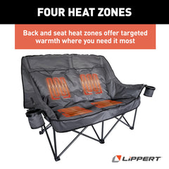 Lippert Big Bear heated loveseat heat settings for personalized warmth