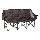 Lippert Campfire Folding Couch in dark grey with extra-wide seating for outdoor lounging.