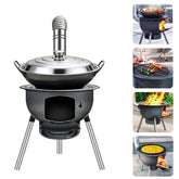 LITAITAI heavy-duty stove with a 3-ring surface, ideal for versatile outdoor cooking.