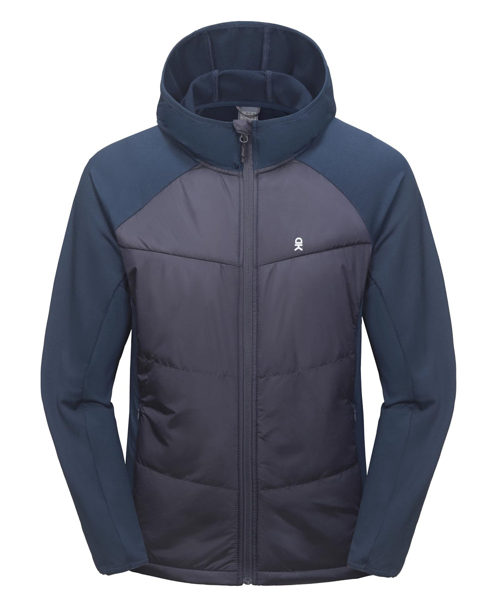 Little Donkey Andy jacket front view navy with lightweight warmth for daily wear.