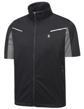 Little Donkey Andy men's softshell vest front view with windproof exterior for outdoor warmth.