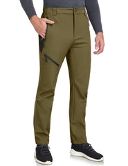 Little Donkey Andy men's winter hiking pants olive front view showing warmth and fit