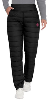Little Donkey Andy puffer pants front view shows lightweight warmth for winter wear.