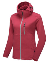 Little Donkey Andy Watermelon Red fleece jacket front view, warm and breathable for daily wear