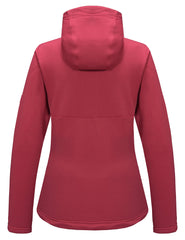Little Donkey Andy Watermelon Red fleece jacket with hood up, wind protection and warmth