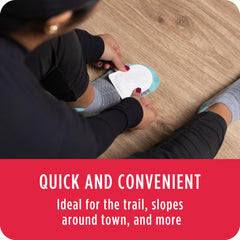 Little Hotties adhesive backing keeps the warmer secure on the outside of socks.