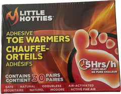 Little Hotties Foot Warmers air-activated packets deliver up to 5 hours of heat.