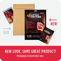 Little Hotties packaging shows twenty packs for extended cold-weather comfort.