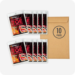 Little Hotties Toe Warmers 10-pack: adhesive warmth for outdoor adventures.