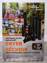 Little Hotties footwear dryer set-up for quick odor refresh and gear drying.