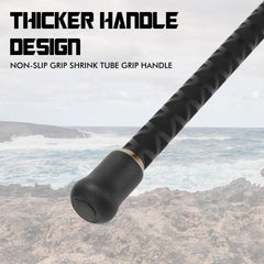 LITTMA carbon surf rod Fuji guides close-up illustrating smooth line flow.