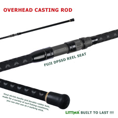 LITTMA surf rod with Fuji DPS reel seat offers secure, comfortable handling in wet conditions.