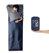 Litume combinable sleeping bag in double setup for two campers.