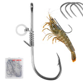 3/0 live shrimp fixed hook set with carbon steel barbs