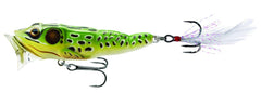 LIVE TARGET Frog Popper Green Yellow surface lure for bass near heavy cover.