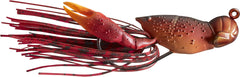 Live Target hollow body craw jig red for versatile jig fishing and scent trail.