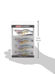 LIVE TARGET Rigged Shrimp 4ft white action shot demonstrates built-in rattle attracting saltwater game fish