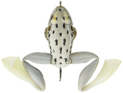 Live Target The Ultimate Frog Stride Bait closeup in albino white, ideal for vivid water contrast.