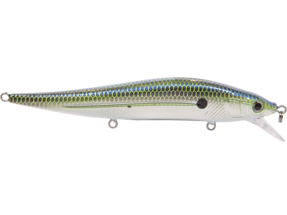 Livingston Lures Jerkmaster 121 chrome, close-up showing reflective flash for visibility.