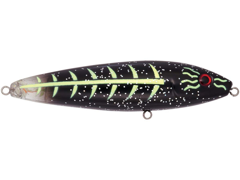 Livingston Lures Pro Sizzle Black Zombie front view with LED action for bass