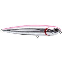 Livingston Lures Walking Boss Jr. 4in pink back chrome belly, ideal for inshore topwater strikes