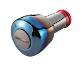 Livre D27FRE-2 Fire Red triangle-knob top view for Shimano and Daiwa reels