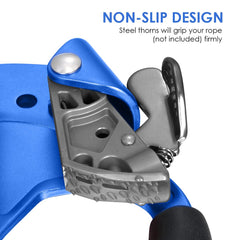 Lixada ascender stainless steel cam delivers firm grip in wet or icy conditions.