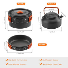 Lixada camping cookware kettle 0-8L ideal for quick boiling on the trail